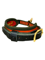Niggeloh Collar de Luxe oranje-olijf – maat XXS vrijstaand
