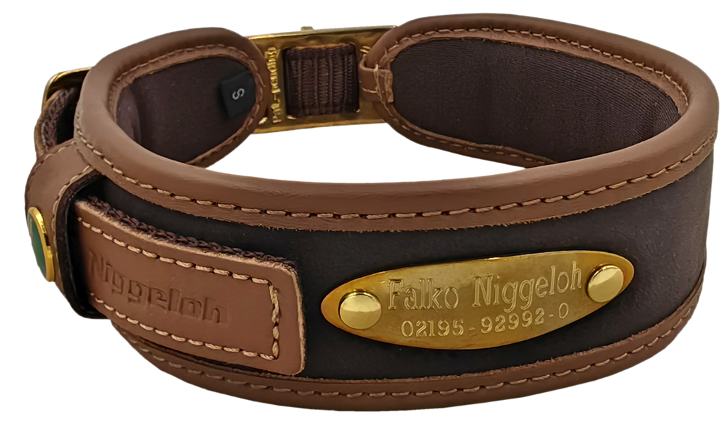 Niggeloh Luxe Halsband van Buffelleer & Neopreen Individueel