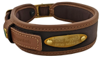 Niggeloh Leren Halsband INDIVIDUEEL buffelleer neopreen maat S – op maat gemaakt