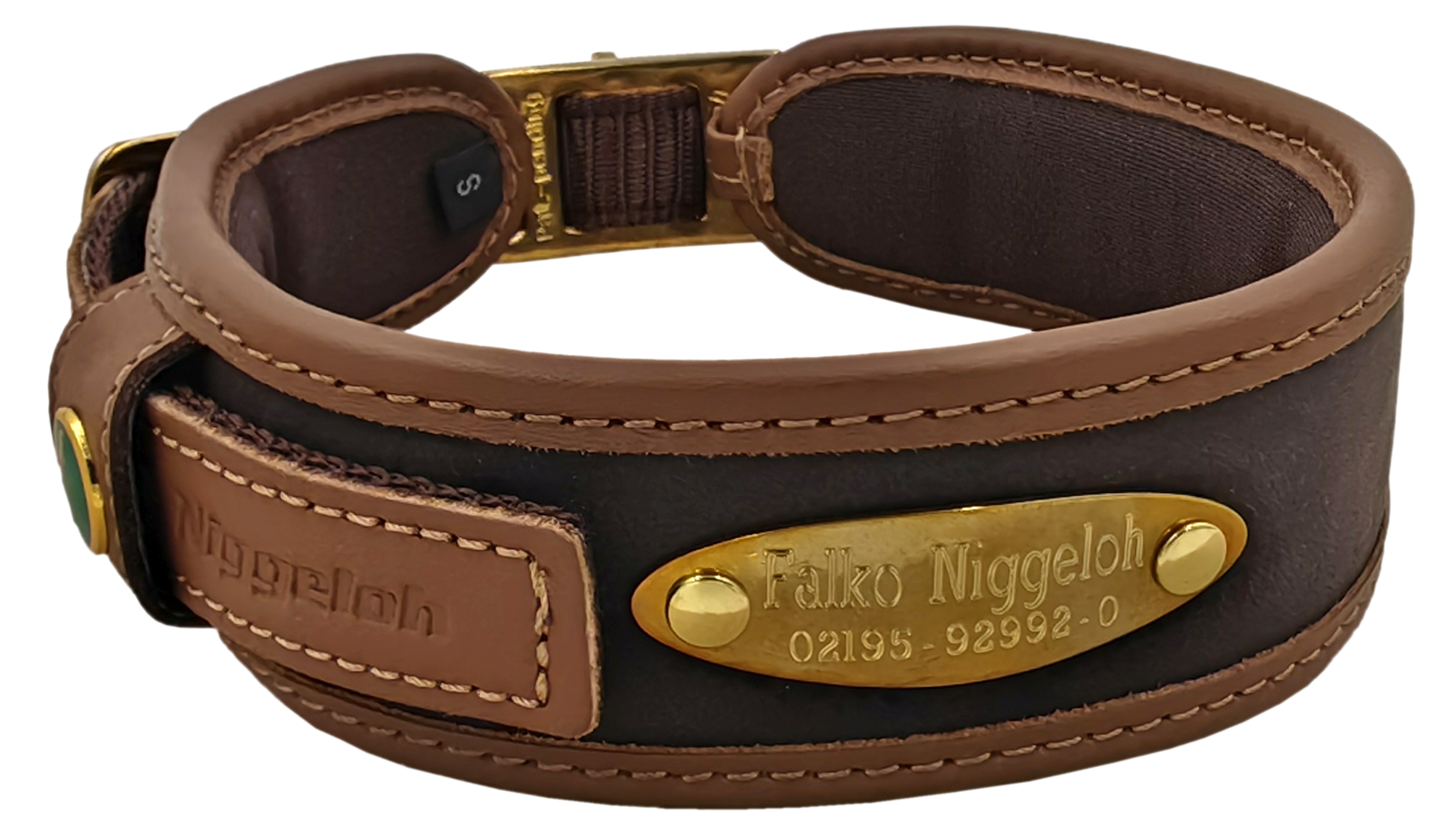 Niggeloh Luxe Halsband van Buffelleer & Neopreen Individueel