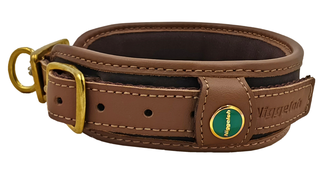 Niggeloh Luxe Halsband van Buffelleer & Neopreen Individueel