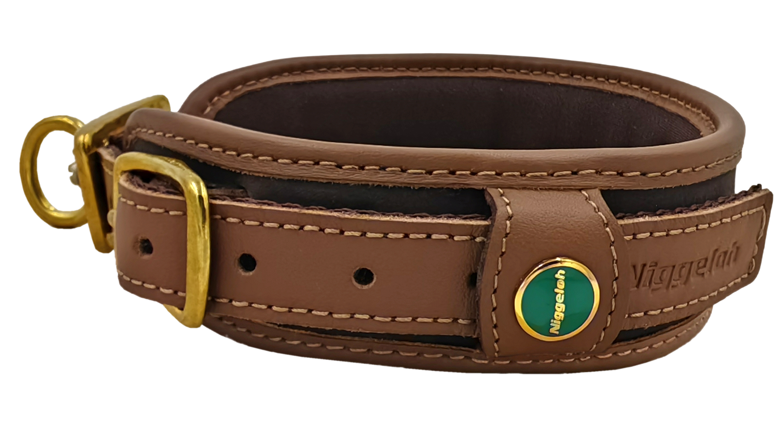 Niggeloh Luxe Halsband van Buffelleer & Neopreen Individueel