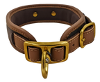 Niggeloh INDIVIDUELL halsband buffelleer – gesp en stiksels close-up